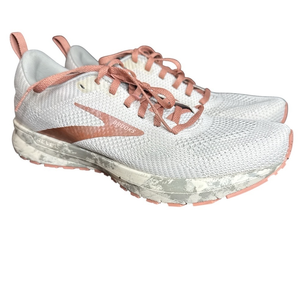 Brooks Women's White and Pink Athletic Shoes
